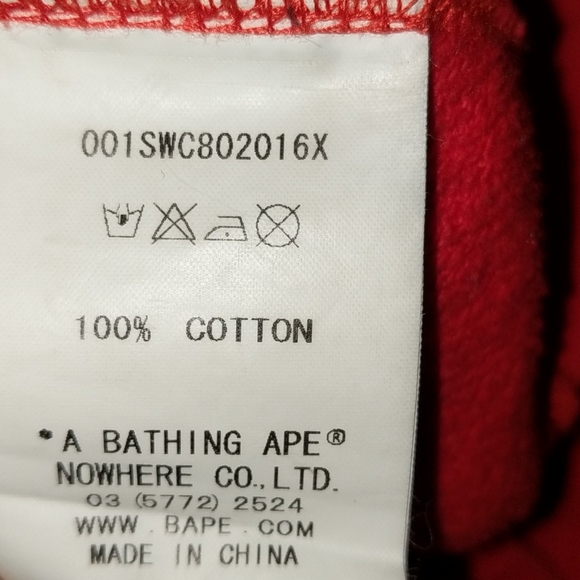 BAPE Red Tiger Shark Crew Neck Sweatshirt - Picture 6 of 11